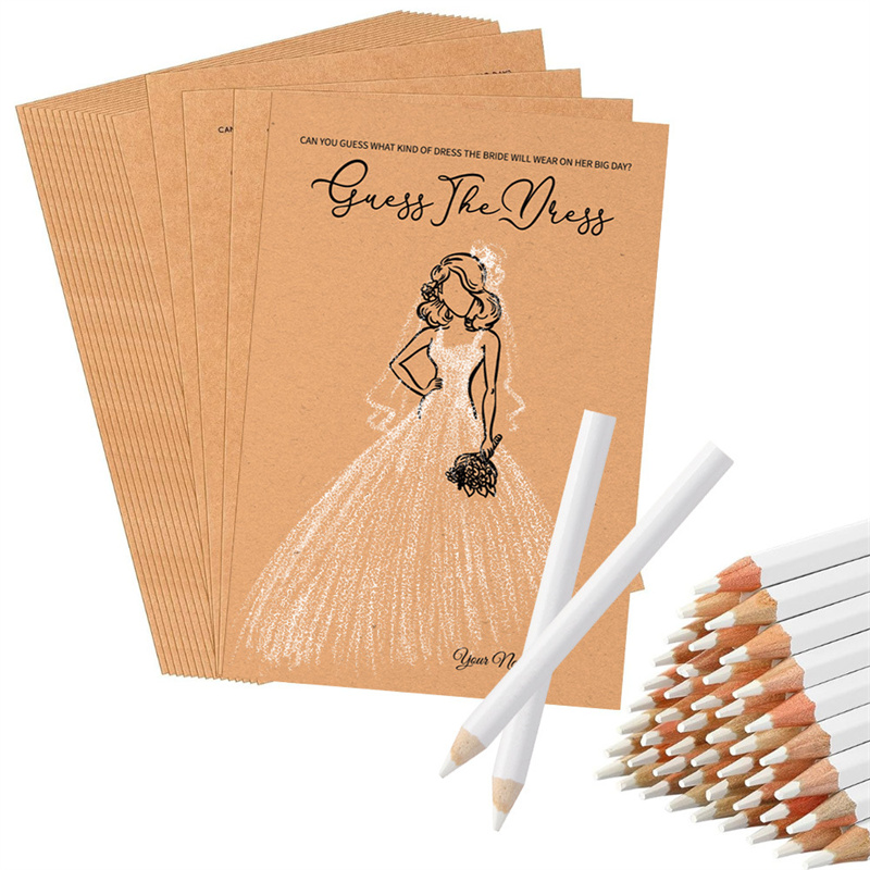 Party Games Bridal Shower - 20pcs Kartu Permainan Tebak Gaun Dengan