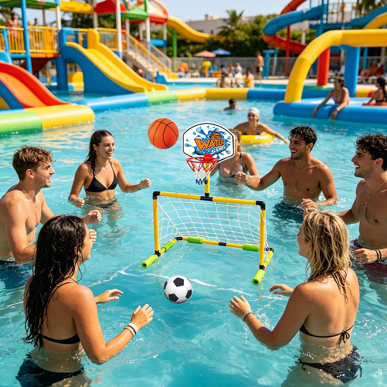Party Games Kids And Adults - Ring Basket Kolam Renang 2-in-1 Set