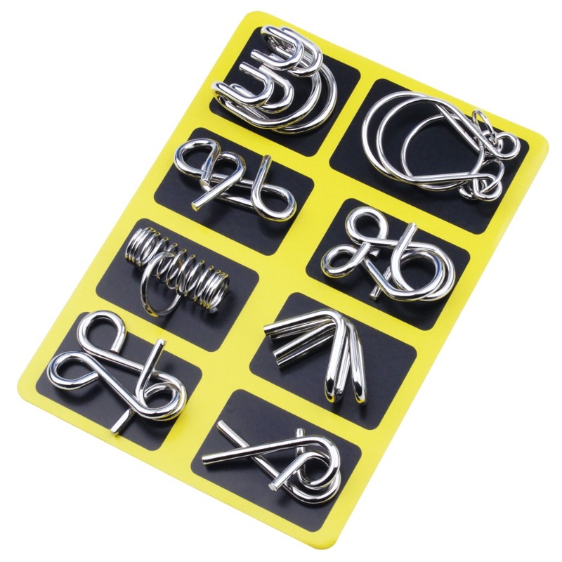 8 Buah Set Puzzle Logam Klasik - Party Games Kids And Adults ulasan dan harga