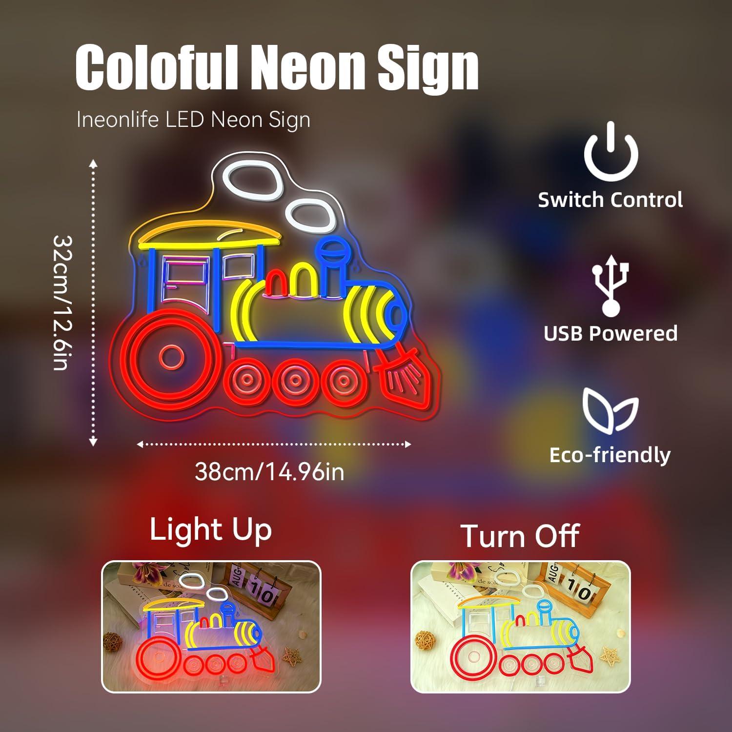 Lampu Neon Bentuk Lokomotif LE - Party Games Shop ulasan dan harga