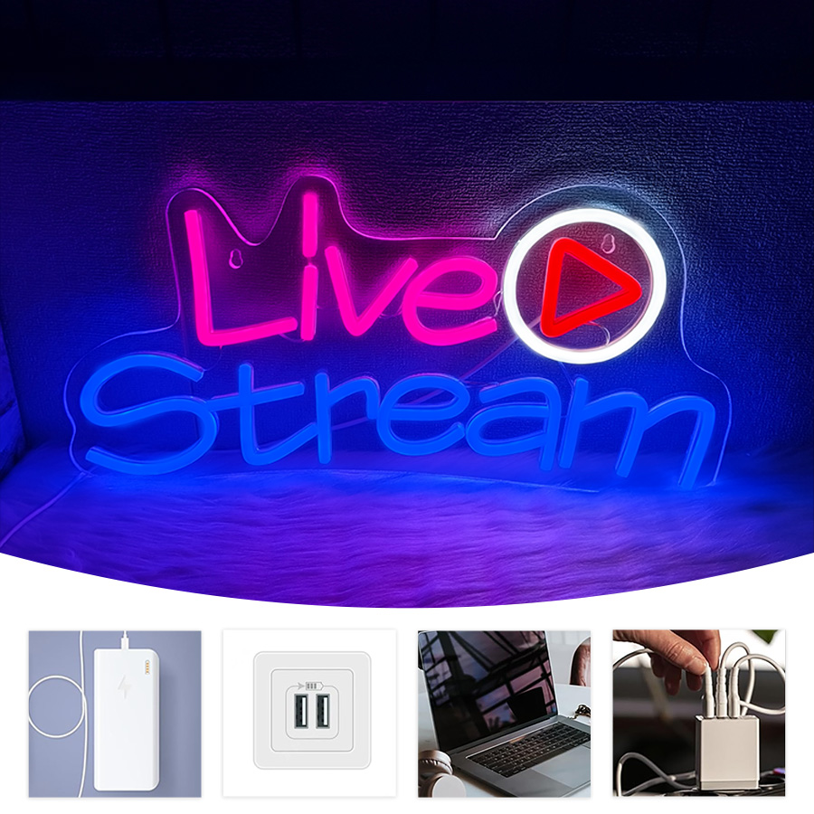 Lampu Neon LED untuk Siaran La - Party Games Stream ulasan dan harga