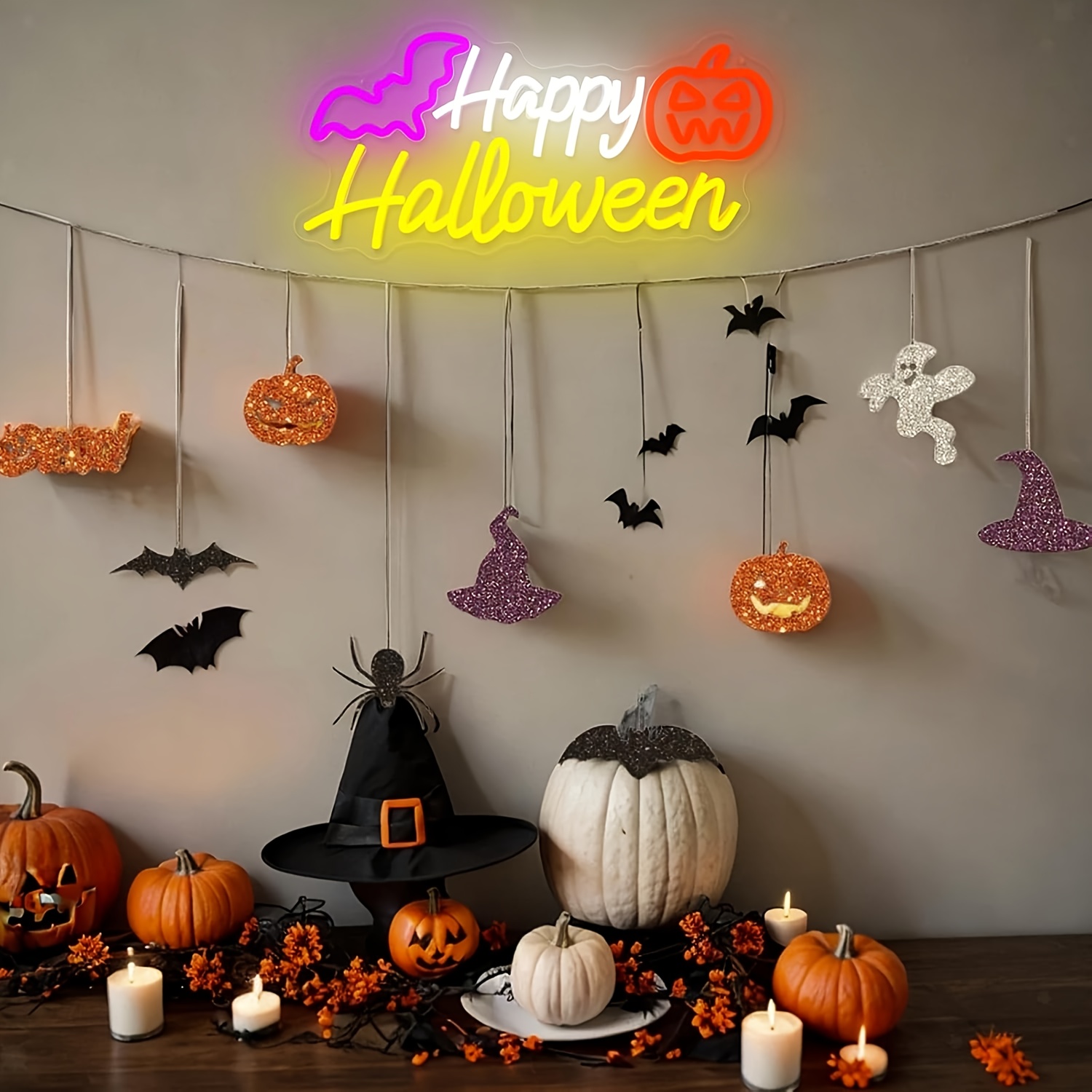 Lampu Neon Happy Halloween yan - Party Games Shop ulasan dan harga