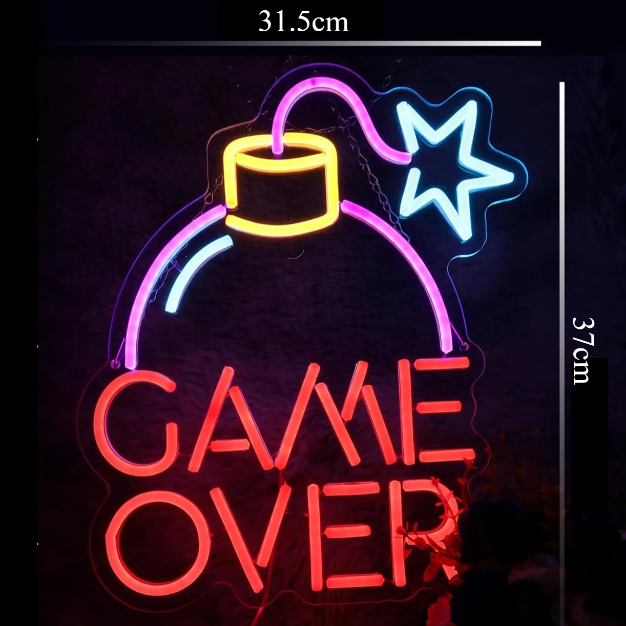 Lampu Dinding LED Neon Merah M - Party Games Stream ulasan dan harga
